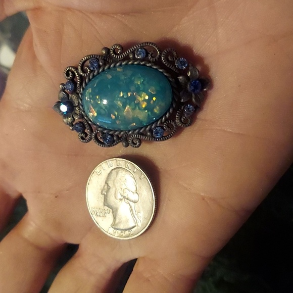 Speechless! Stunning blue opal pendant!